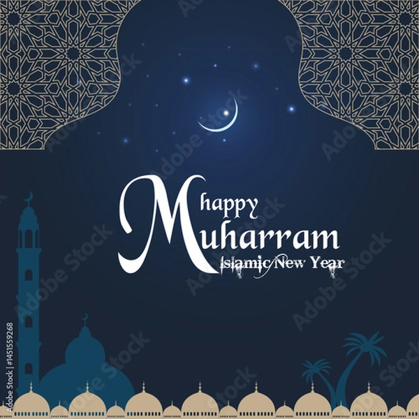 Fototapeta Happy Islamic New Year Muharram banner design template