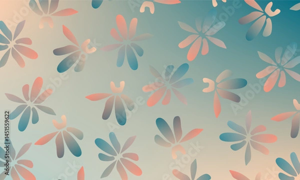 Obraz Seamless leafs gradient background vector