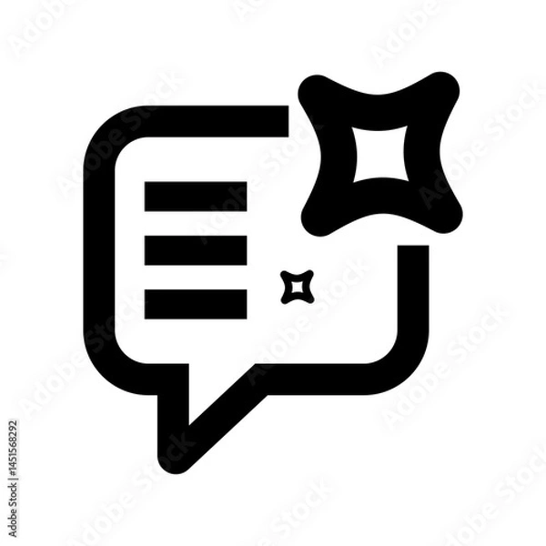 Fototapeta AI assistant chat button for all kind of generative application or website. Sparkle icons tools into Ai generative online web