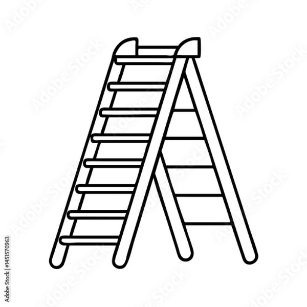 Fototapeta painter s ladder icon, painter s ladder line art - simple line art of painter s ladder, perfect for painter s ladder logos and icons