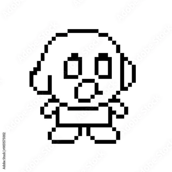 Fototapeta pixelated character sprite icon, pixelated character sprite line art - simple line art of pixelated character sprite, perfect for pixelated character sprite logos and icons