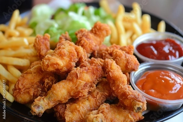 Fototapeta Photo of Delicious chicken menu , Generative AI