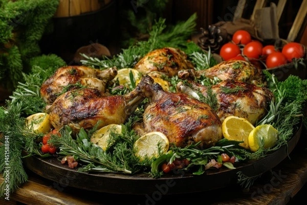 Fototapeta Photo of Delicious chicken menu , Generative AI