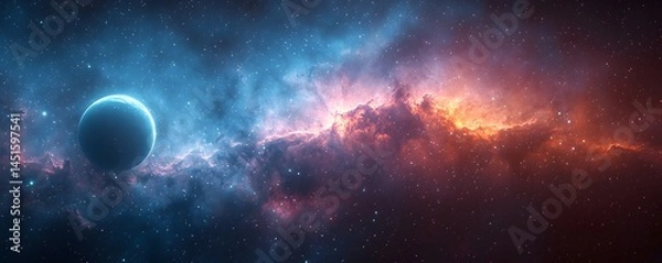 Fototapeta Vibrant cosmic nebula with a mesmerizing palette of colors