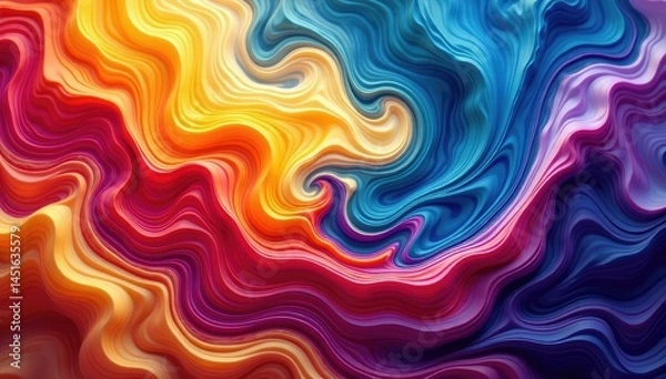 Obraz Fluid swirling colors creating a dynamic pattern , curve, spiral