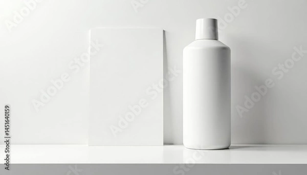 Fototapeta Smooth white surface, ideal for product display, showcase, clean