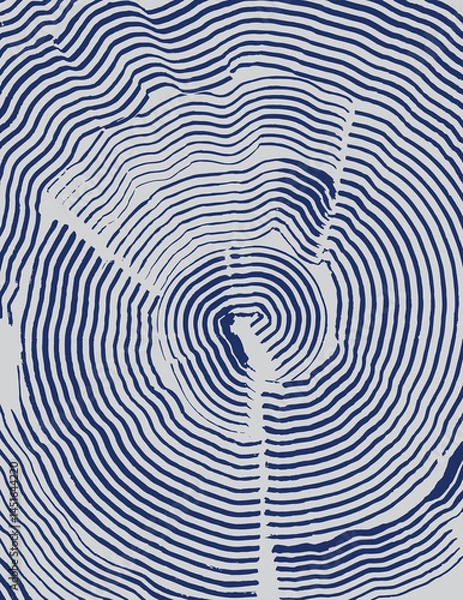Fototapeta Crafted hand drawn brush lines abstract swirling water background, Japanese and ethnic wood carving, engraving, wood texture graphic, simple circle waves for textile, carpet