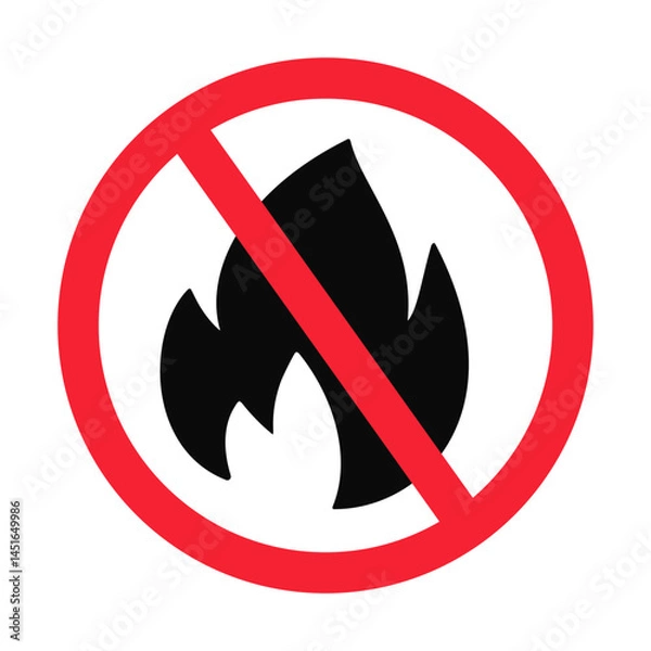 Fototapeta No Open Flames Warning Sign