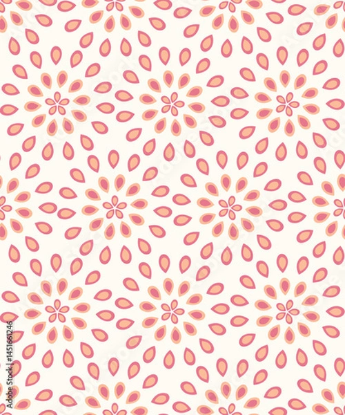 Obraz seamless tiles pattern background with red flowers for textiles