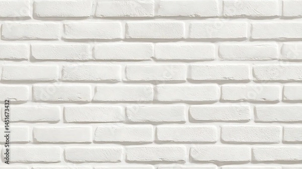 Fototapeta Modern white brick wall background clean wall texture soft lighting minimalist design whitewashed bricks neutral environment