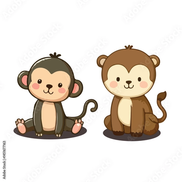 Obraz Playful baby monkey with big eyes and wide smile