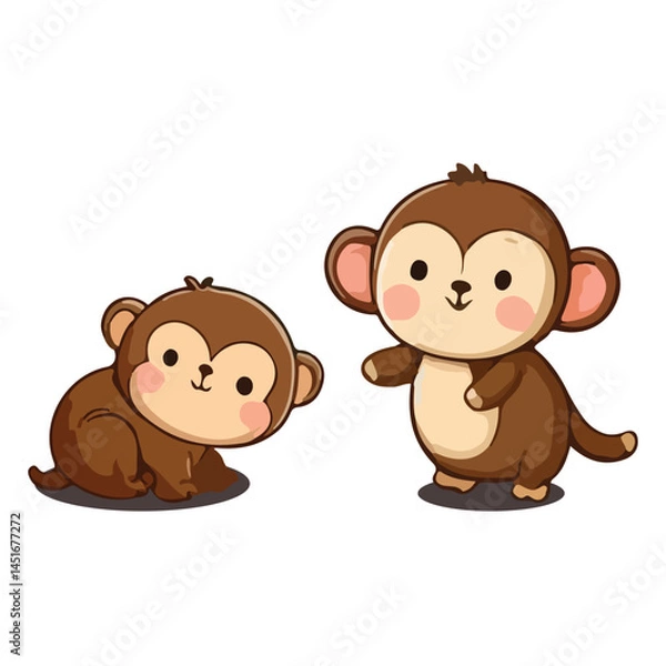 Obraz Playful baby monkey with big eyes and wide smile