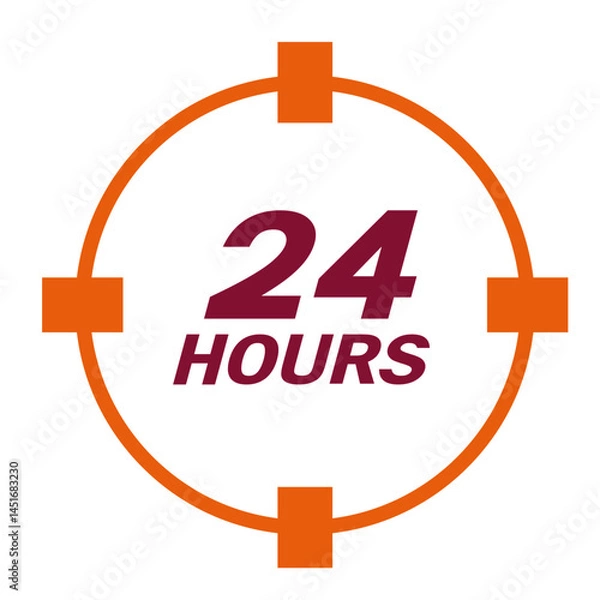 Obraz 24 Hours Icon Graphic