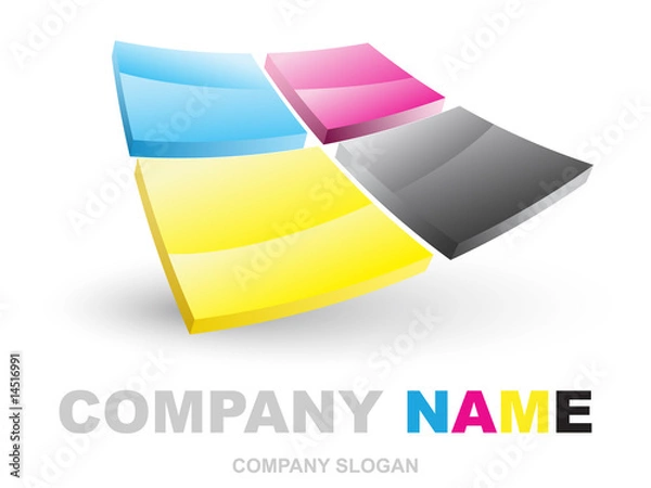 Obraz cmyk abstract logotype