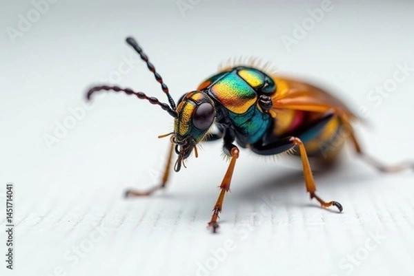 Fototapeta Close-up of colorful insect on white background, insect, bug, spider