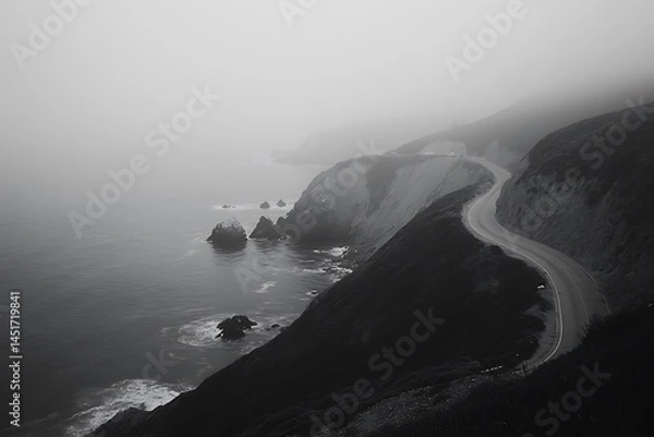 Obraz A Winding Coastal Road Along the Cliffs of Big Sur