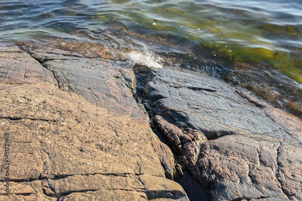 Fototapeta Rocky beach in the archipelago in Finland in summer