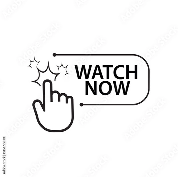 Obraz watch now button on white background	
