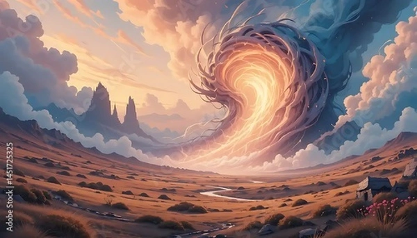 Fototapeta Celestial Phenomenon Unleashed: A Wondrous Display of Natural Energy and Form