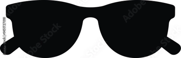 Fototapeta Minimalist Silhouette of Rectangular Sunglasses in Black on White Background