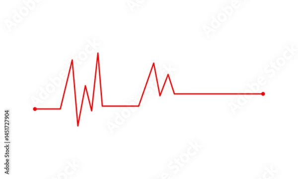 Fototapeta red ecg heartbeat pulse line vector illustration isolated 