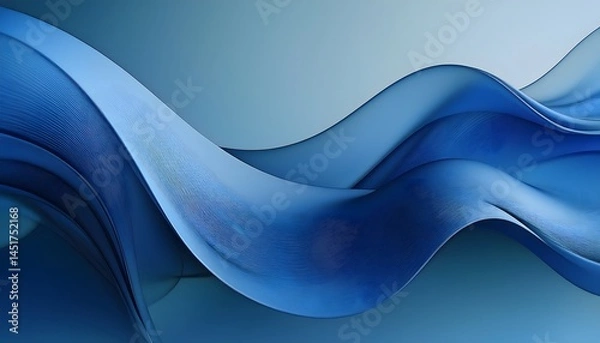 Fototapeta Elegant Light Blue Wave Background with Smooth Flowing Curves