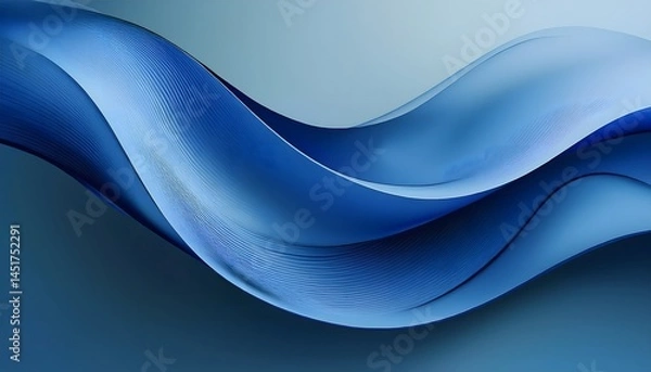 Fototapeta Elegant Light Blue Wave Background with Smooth Flowing Curves