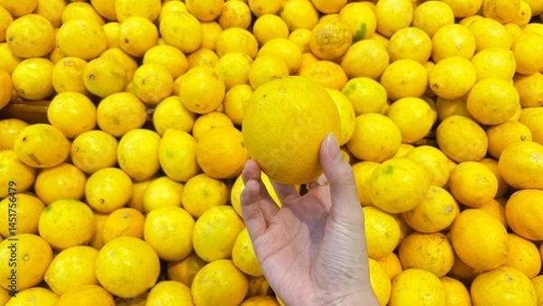 Fototapeta Hand holding lemon 