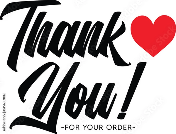 Fototapeta Thank You for Your Order. Elegant Thank You for Your Order Design with Stylish Graphics. Sophisticated Thank You for Your Purchase Image with Modern Elements. Chic Thank You for Your Order Graphic