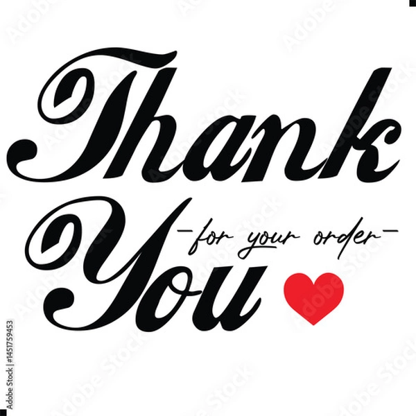Fototapeta Thank You for Your Order. Elegant Thank You for Your Order Design with Stylish Graphics. Sophisticated Thank You for Your Purchase Image with Modern Elements. Chic Thank You for Your Order Graphic