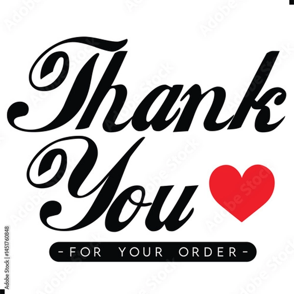 Fototapeta Thank You for Your Order. Elegant Thank You for Your Order Design with Stylish Graphics. Sophisticated Thank You for Your Purchase Image with Modern Elements. Chic Thank You for Your Order Graphic