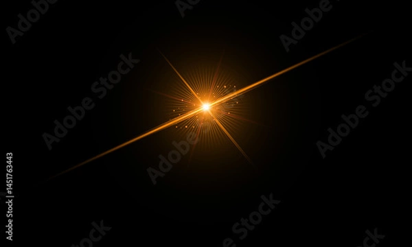 Fototapeta Dynamic Light Flares & Starburst Overlays – Futuristic Lens Burst and Abstract Glow Effects