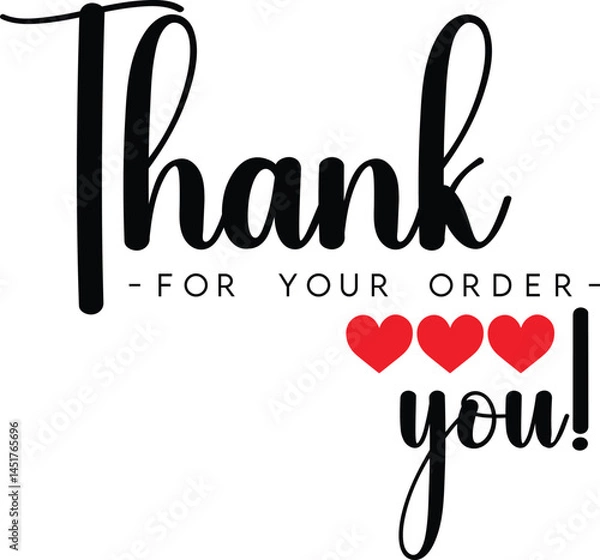 Fototapeta Thank You for Your Order. Elegant Thank You for Your Order Design with Stylish Graphics. Sophisticated Thank You for Your Purchase Image with Modern Elements. Chic Thank You for Your Order Graphic