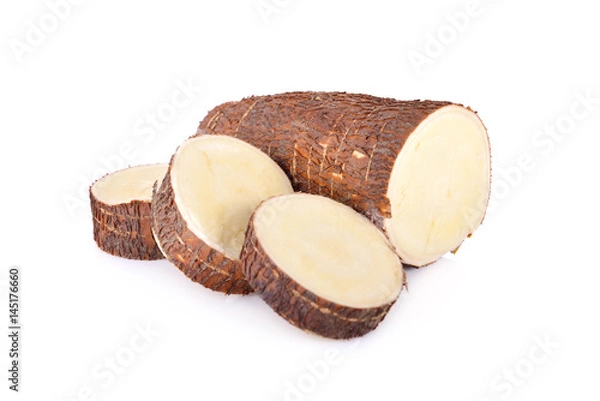 Obraz raw cassava isolated on white background