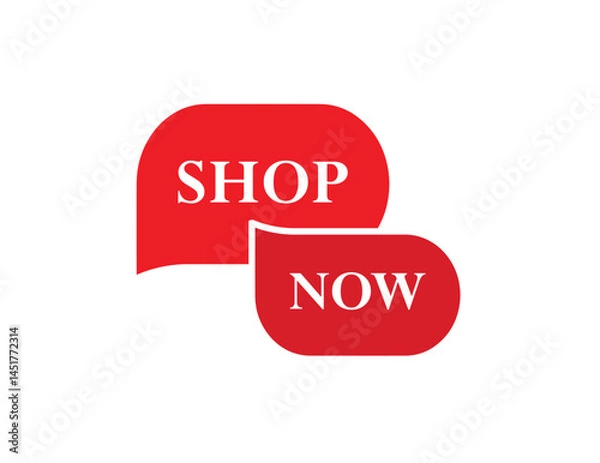 Obraz shop now button on white background	