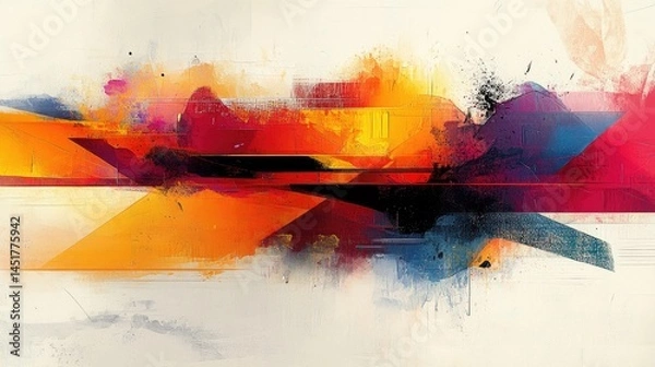 Fototapeta Energetic expressionism, A vibrant abstract composition of bold color