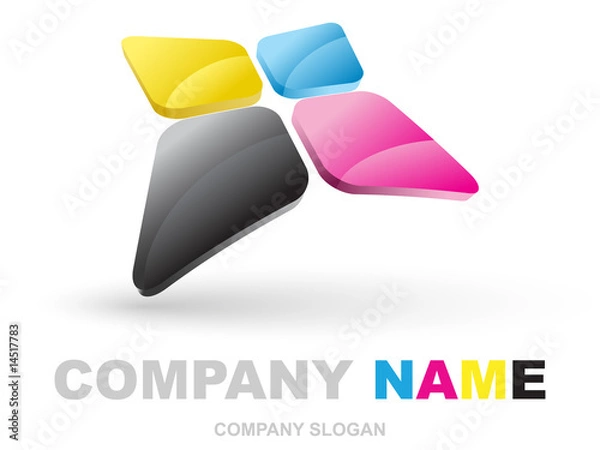 Obraz cmyk abstract logotype