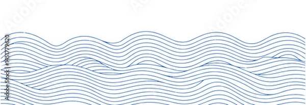 Obraz Blue wave pattern with white background abstract design