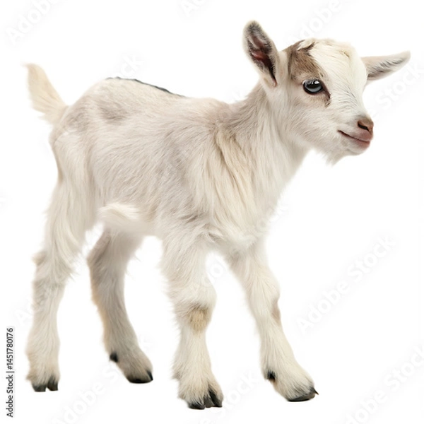 Fototapeta Baby goat isolated on a transparent background