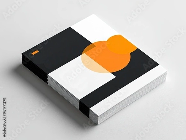 Fototapeta Sleek business card design with geometric shapes showcasing brand identity and modern professionalism, clean design