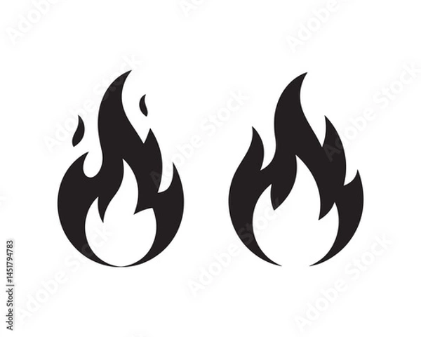 Obraz Fire icon collection. Fire flame symbol. Bonfire silhouette logotype. fire icon vector illustration.