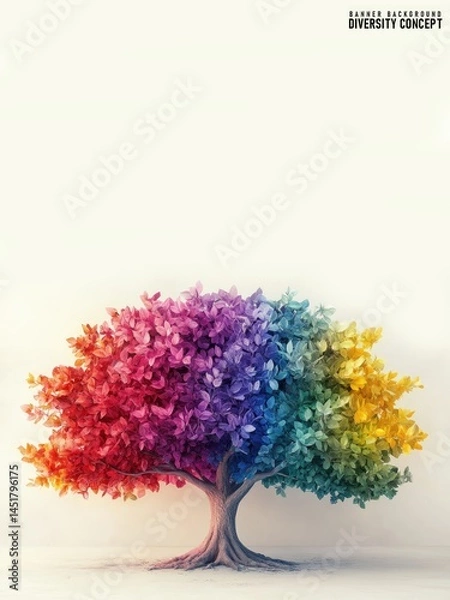 Fototapeta Symbolic Rainbow Tree Representing Diversity Inclusion and Harmony