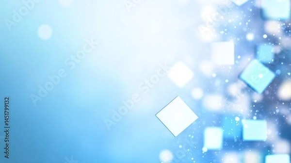 Fototapeta Light blue abstract background with squares