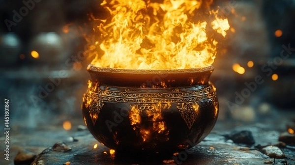 Fototapeta Fiery cauldron