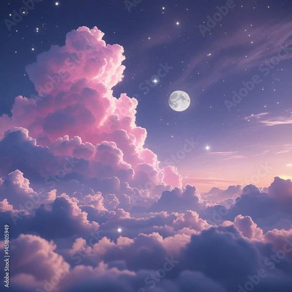 Obraz moon and clouds