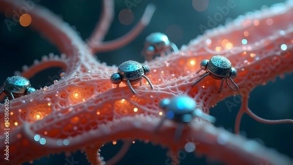 Obraz Nanobot Repair System Visualized Inside a Human Body