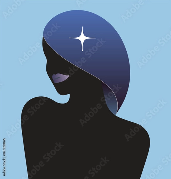 Fototapeta Woman beautiful icon logo template and silhouette art