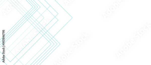 Obraz Abstract minimalist geometric background with diagonal lines in soft pastel cyan on a clean white canvas. Modern airy tech-inspired aesthetic. Ideal for UI backgrounds, presentations.