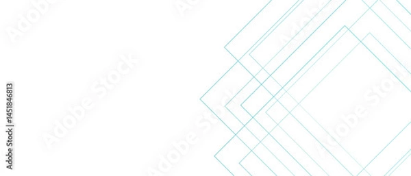 Obraz Abstract minimalist geometric background with diagonal lines in soft pastel cyan on a clean white canvas. Modern airy tech-inspired aesthetic. Ideal for UI backgrounds, presentations.