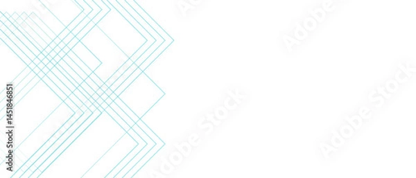 Fototapeta Abstract minimalist geometric background with diagonal lines in soft pastel cyan on a clean white canvas. Modern airy tech-inspired aesthetic. Ideal for UI backgrounds, presentations.